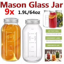 9 Pcs Mason Glass Storage Jar
