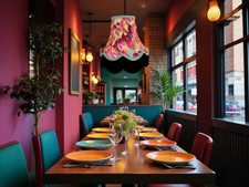 Hot pink feather table