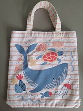 2 x Crew Clothing Kids Cotton, Beach Holiday Tote Bag "Protect The Seas!" Whale