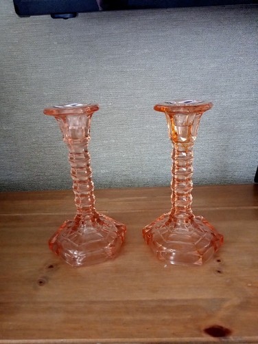 Vintage glass candle - glass, stick