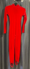 JENETEX GIRLS SMOOTH VELOUR TURTLE NECK CATSUIT LONG SLEEVE STIRRUPS SIZE 2-3A
