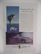 Advert -0334 - Motoring - Lincoln Zephyr V12 - Nat Geographic - Jan 1942