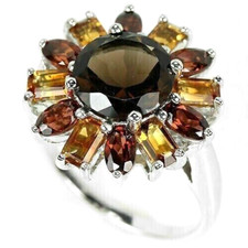 Silver Ring Smoky Quartz