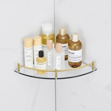2X Glass Shower Shelf Bathroom
