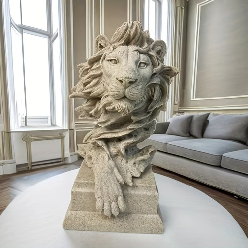 Sandstone lion statue king - lion,