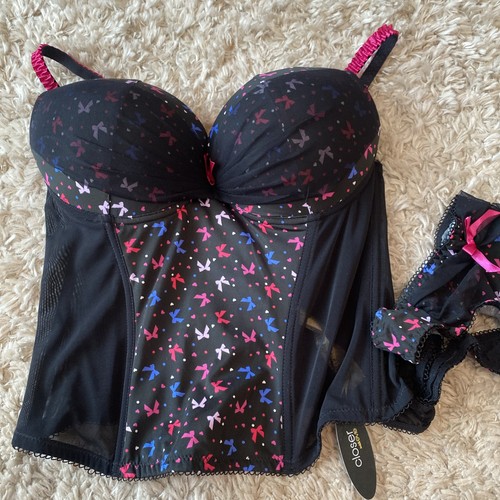 New wit tags lace basque - 36d, &