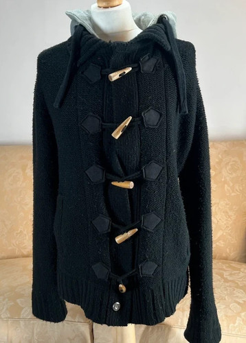 Mens black hoodie coat - black,