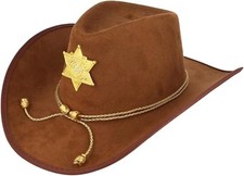 Brown Cowboy Hat with Gold