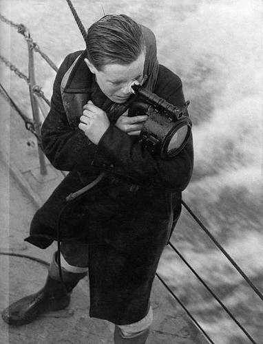 British naval signalman with - signalman,