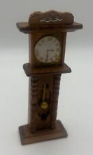 Minature Dolls House Wood Brass Grandfather Clock 1/12 Scale
