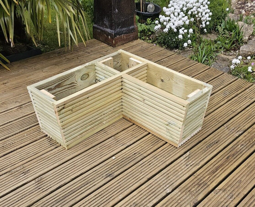 Two tier corner planter wooden - two,