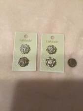NEW LA MODE SPARKLY Rhinestone BUTTONS CARDED 3/4  inch Lot of 2 cards RARE