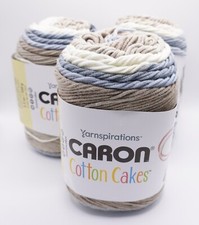Caron Cotton Cakes Aran Knitting Crochet Wool Yarn 100g - 49010 Nested Blues X3