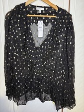 Topshop Black Sheer Metallic