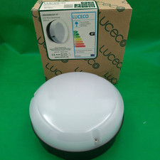 Round Bulkhead Wall Light 20cm 9w LED Black Base IP65 LUCECO LBM200B6S40-01 Mosi