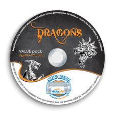 DRAGONS CLIPART-VECTOR CLIP ART-VINYL CUTTER PLOTTER IMAGES &T-SHIRT GRAPHICS CD
