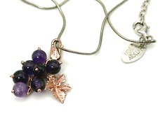 Sterling Silver Pendant 925 Jewellery Milano Amethyst Grapes Rose Silver 6.23g