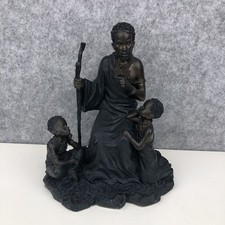 Leonardo Collection African Resin Figurine Statue Ornament Man And 2 Children