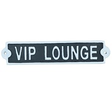 VIP Lounge Cast Iron Sign