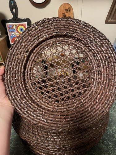 Set round brown wicker - set,