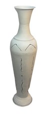 Tall Cream Ceramic Floor Vase
