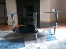  3 layer glass coffee table (black)