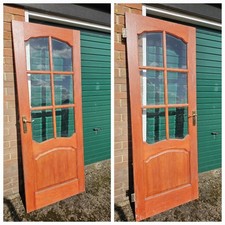 3 oak riviera internal doors with bevelled glass windows - solid hardwood