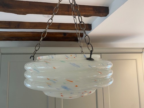 Vintage glass ceiling light - vintage,
