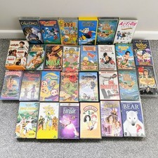 30x Children's VHS Bundle. Family Movies And Cartoons. Disney, Teletubbies Etc. 