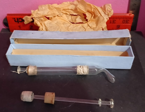 Antique glass medical syringe - medical,