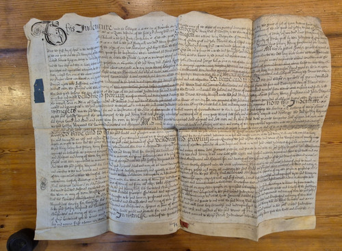 Vellum document 1713 wensley - vellum,