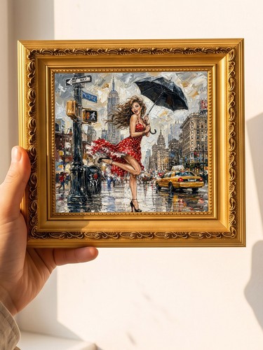 Happy girl black umbrella - happy,