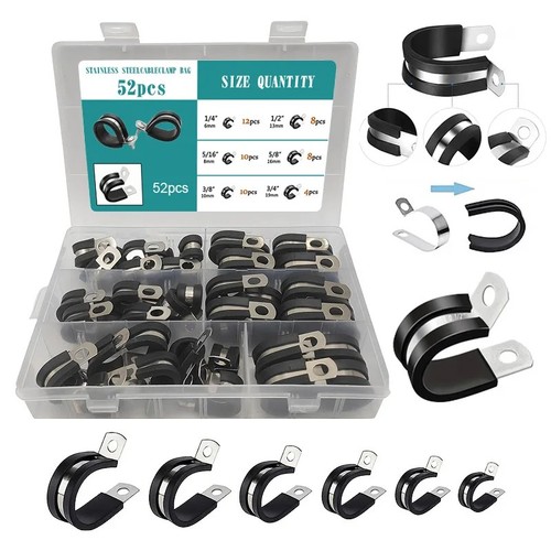 Stainless style clips rubber - stainless,