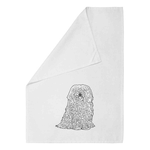 Puli dog cotton tea towel - tea,