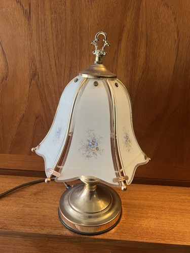 Vintage brass lamp glass - vintage,