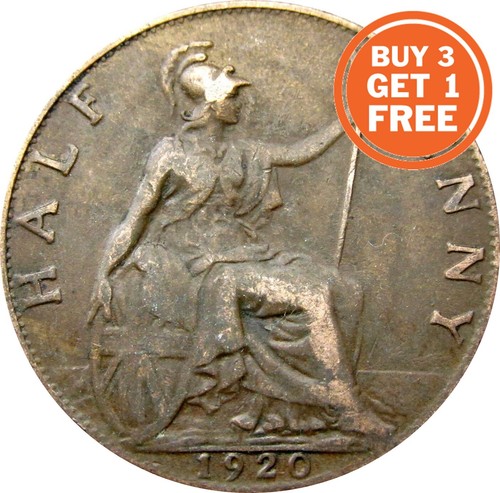 Half penny george coin - half,