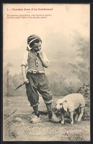 Postcard butcher s boy - postcard, of