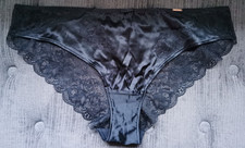 Rosie for Autograph 1st Generation Black Silk Mix Brazilian Knickers Size 16