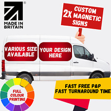 2x Magnetic Signs For Vans, Cars, Taxi, Personalised Magnetic Car Vehicle Signs