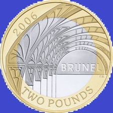 £2 Coin. 2006 BRUNEL PADDINGTON STATION ARCHES Two Pound Coin BUNC
