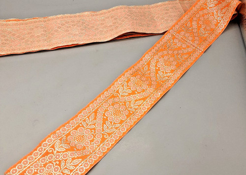 Orange gold sparkly floral - gold,