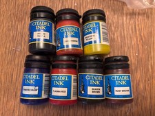 CITADEL COLOUR EXPERT PAINT SET x 7 - INKS - GAMES WORKSHOP - GOOD CONDITION