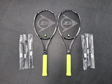Pair Dunlop F100 Tennis Rackets - Grip 3 - Superb Condition. Spare Grommet Sets.