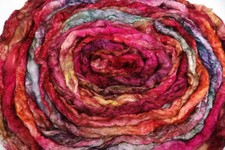 Hand Dyed Pearl Silk Fibre Tops Dyed Roving Fibers Felt Spin Weaving Space Dye