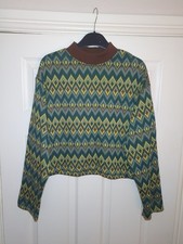 Zara Argyle Knitted Cropped