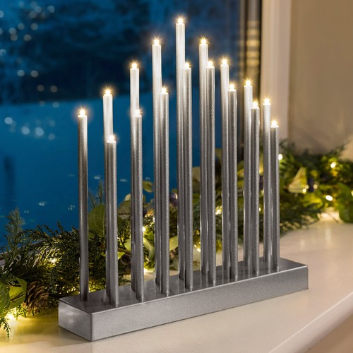 Silver christmas candle - candle, bridge