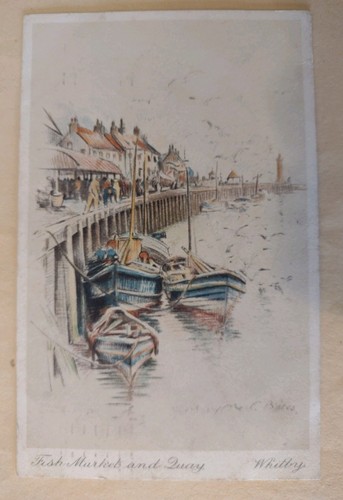 Whitby artist postcard - artist,