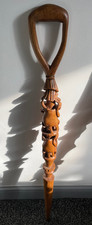 Vintage Hand Carved wooden African Elephant Tribal Walking Stick cane 95 cm