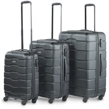 Luggage Set of 3 ABS Black