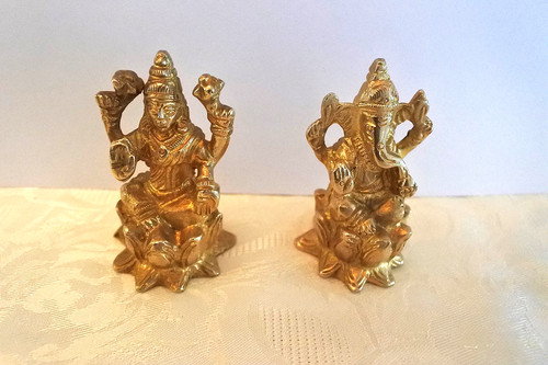 Vintage indian brass goddess - vintage,